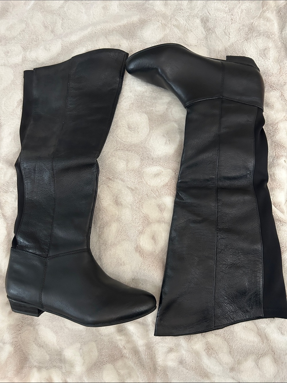 Steve Madden Black Creation Over-The-Knee Leather Boots